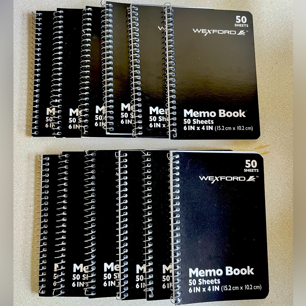 Mini Composition, Wexford Spiral Notebooks Bundle-Black of 12